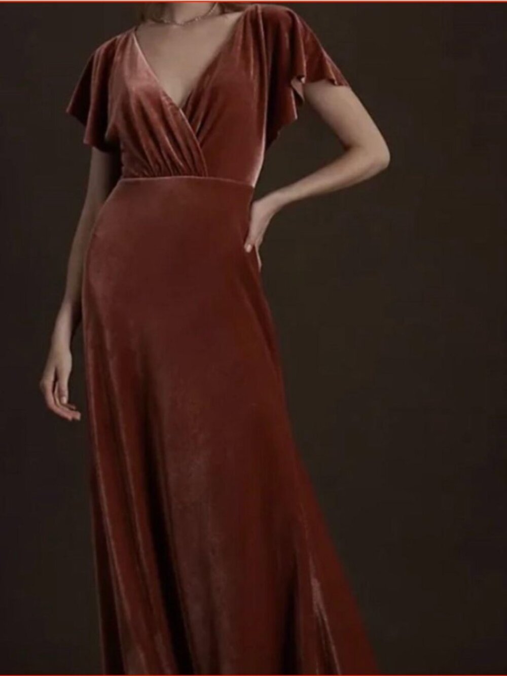 Jenny Yoo Velvet Maxi Dress | Anthropologie | Rosewood Pink Formal Gown | Women